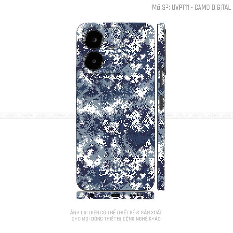 Dán Skin Vivo Y Series Vân Camo Digital Xanh | UVPT11