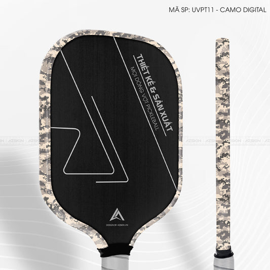 Miếng Dán Viền Vợt Pickleball Skin Vân Nổi Camo Digital | UVPT11