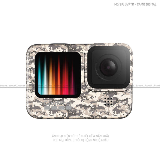 Dán Skin Máy Quay Gopro Vân Nổi Camo Digital | UVPT11
