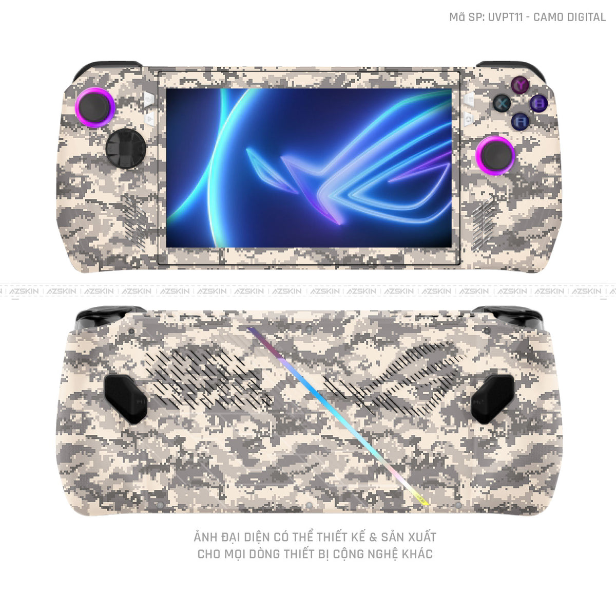 Dán Skin Máy Chơi Game Asus ROG Vân Camo Digital Xa Mạc | UVPT11