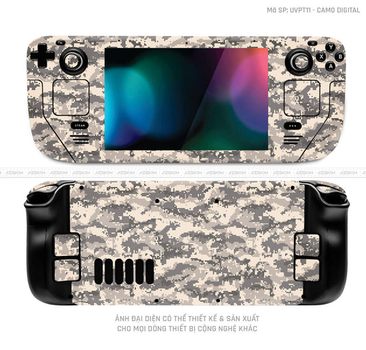 Dán Skin Máy Chơi Game Steam Deck Vân Camo Digital Xa Mạc | UVPT11