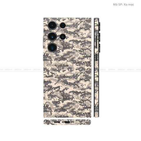 Dán Skin Galaxy S23 Series Vân Nổi Camo Digital Vàng Cát | UVPT11