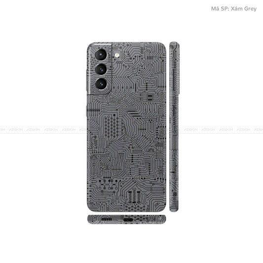 Dán Skin Galaxy S21 Series Vân Vi Mạch Xám | UVPT01