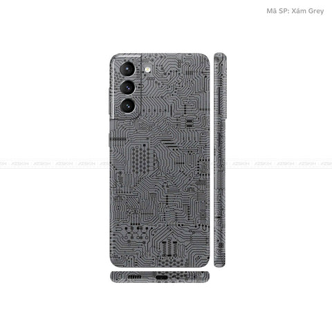 Dán Skin Galaxy S21 Series Vân Vi Mạch Xám | UVPT01
