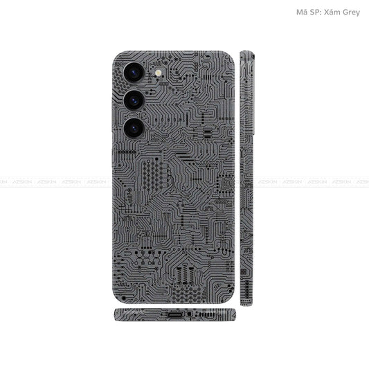 Dán Skin Samsung Galaxy S24 Series Vân Nổi Vi Mạch Xám | UVPT01