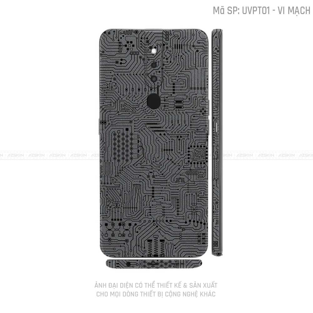 Miếng Dán Skin Điện Thoại OPPO F Series Vân Vi Mạch Xám | UVPT01