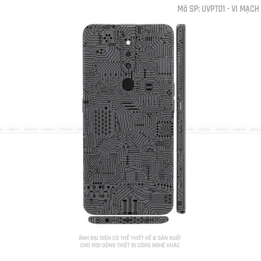 Miếng Dán Skin Điện Thoại OPPO F Series Vân Vi Mạch Xám | UVPT01