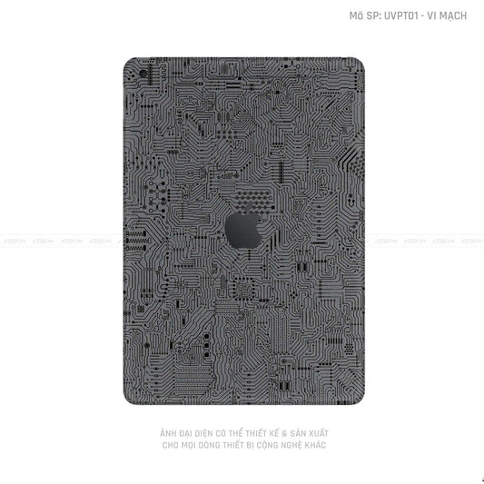 Dán Skin IPad Gen Series Vân Vi Mạch Xám | UVPT01