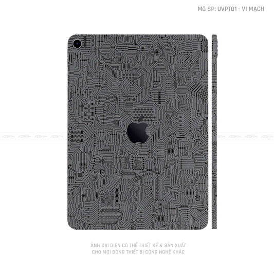 Dán Skin IPad Mini Series Vân Nổi Vi Mạch Xám | UVPT01