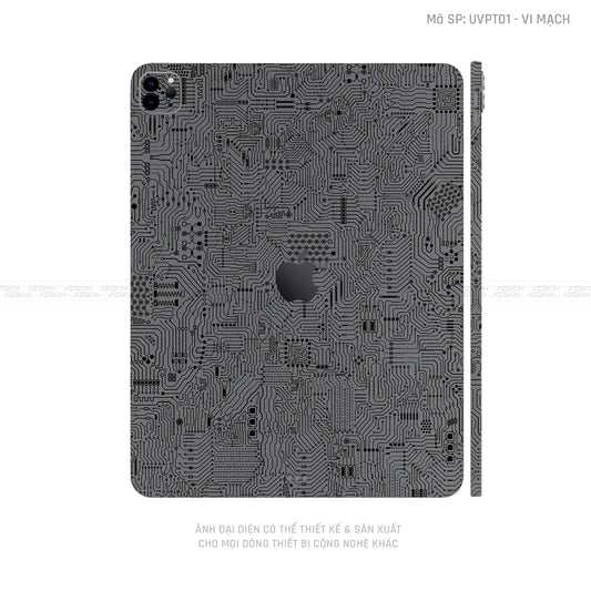 Dán Skin IPad Air Series Vân Vi Mạch Xám | UVPT01