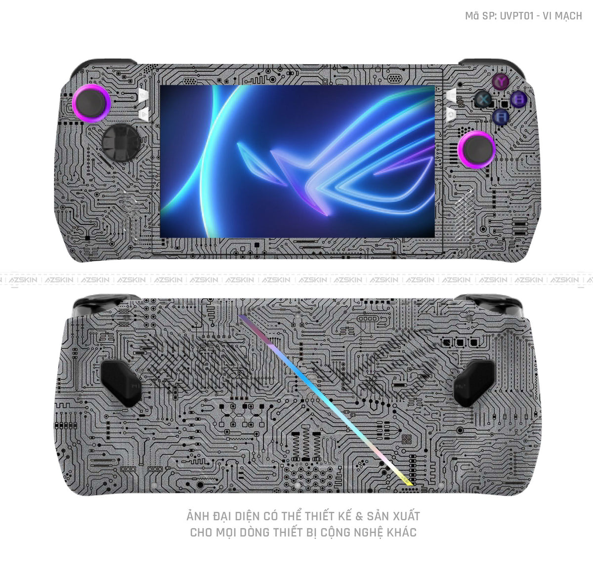 Dán Skin Máy Chơi Game Asus ROG Vân Vi Mạch Xám | UVPT01