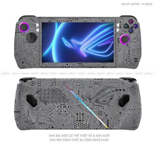 Dán Skin Máy Chơi Game Asus ROG Vân Vi Mạch Xám | UVPT01