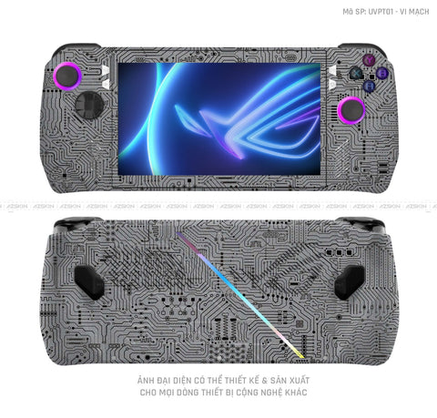 Dán Skin Máy Chơi Game Asus ROG Vân Vi Mạch Xám | UVPT01