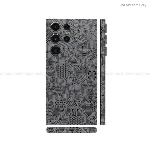 Dán Skin Galaxy S23 Series Vân Nổi Vi Mạch Xám | UVPT01