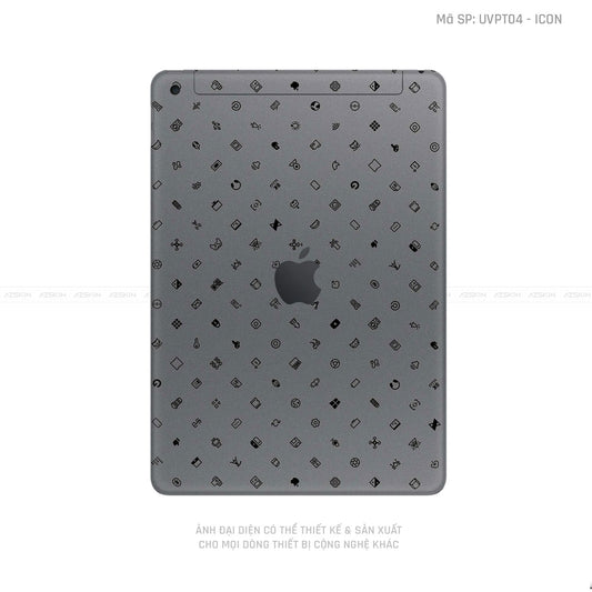 Dán Skin IPad Gen Series Vân ICON Xám | UVPT04