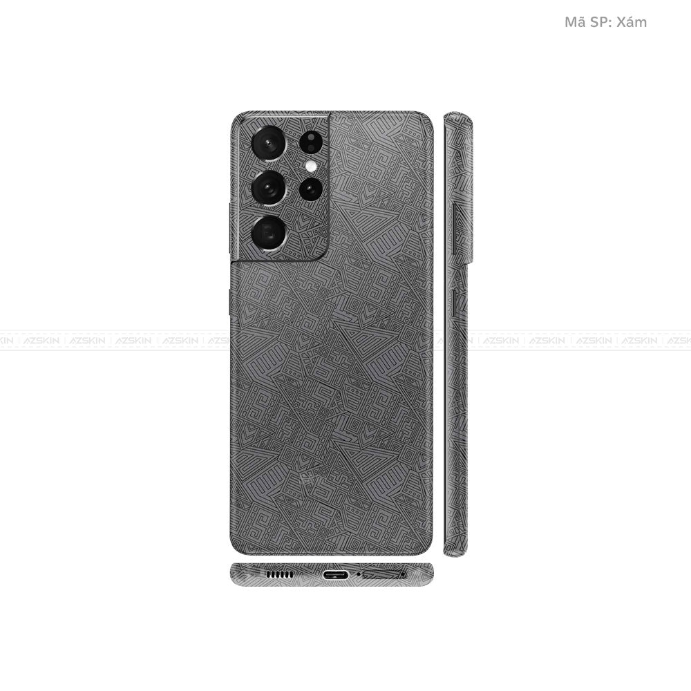 Dán Skin Galaxy S21 Series Vân Pattern AZ Xám | UVPT06