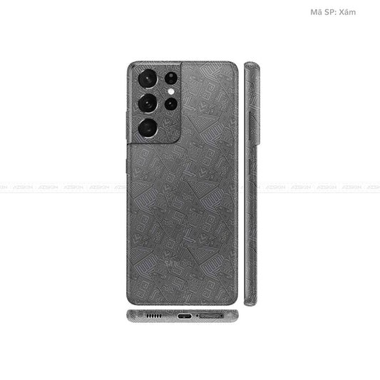 Dán Skin Galaxy S21 Series Vân Pattern AZ Xám | UVPT06