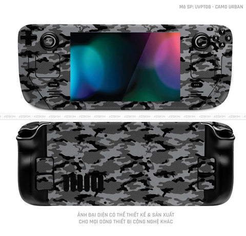 Dán Skin Máy Chơi Game Steam Deck Vân Camo Urban Xám | UVPT08