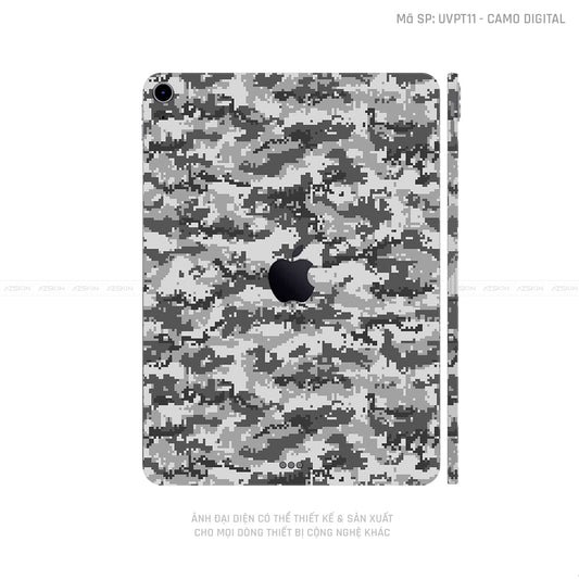 Dán Skin IPad Mini Series Vân Camo Digital Xám | UVPT11