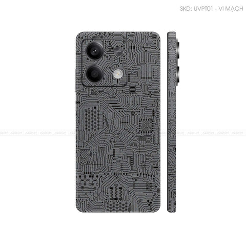 Dán Skin Điện Thoại Xiaomi Redmi 13 Series Vân Nổi Vi Mạch Xám | UVPT01