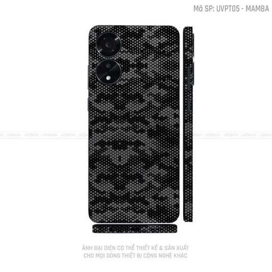 Miếng Dán Skin Điện Thoại OPPO A Series Vân Nổi Mamba Xám | UVPT05