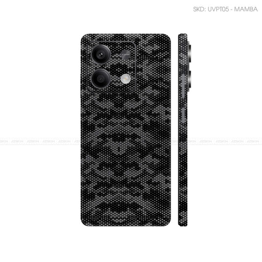 Dán Skin Điện Thoại Xiaomi Redmi 13 Series Vân Nổi Mamba Xám | UVPT05