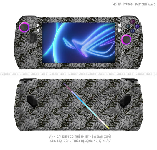 Dán Skin Máy Chơi Game Asus ROG Vân Pattern Wave Xám | UVPT09