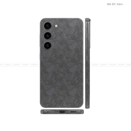 Dán Skin Galaxy S23 Series Vân Nổi Pattern AZ Xám | UVPT06