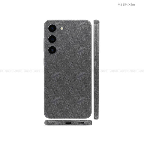 Dán Skin Galaxy S23 Series Vân Nổi Pattern AZ Xám | UVPT06