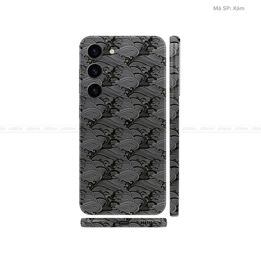 Dán Skin Galaxy S23 Series Vân Nổi Pattern Wave Xám | UVPT09
