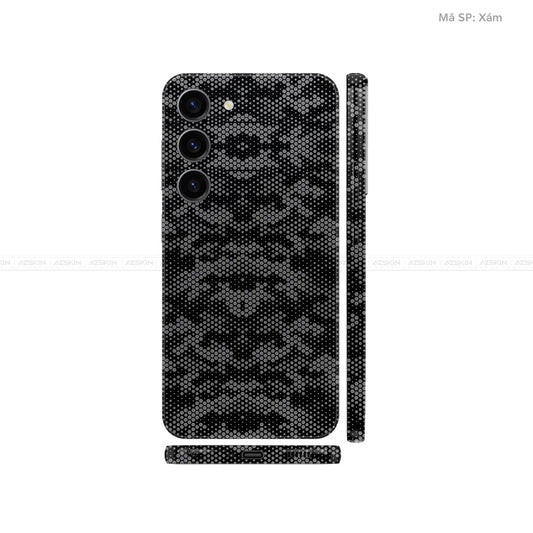 Dán Skin Samsung Galaxy S24 Series Vân Nổi Mamba Xám | UVPT05
