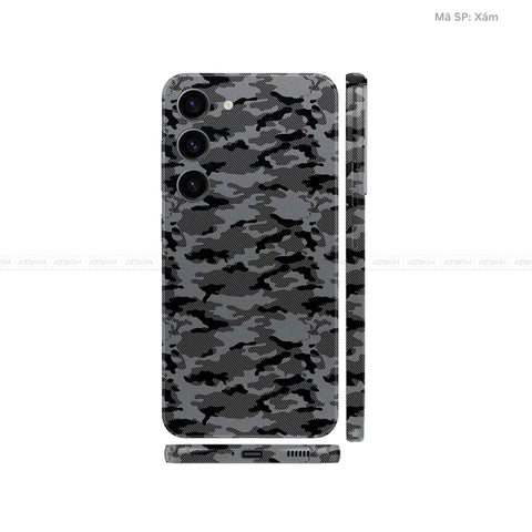 Dán Skin Samsung Galaxy S24 Series Vân Nổi Camo Xám | UVPT08