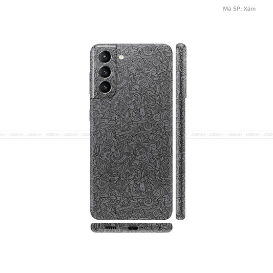 Dán Skin Galaxy S21 Series Vân Pattern Cartoon Xám | UVPT12