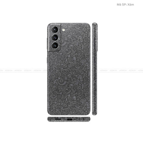 Dán Skin Galaxy S21 Series Vân Pattern Cartoon Xám | UVPT12