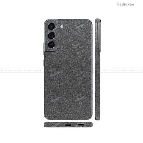 Dán Skin Galaxy S22 Series Vân Nổi Pattern AZ Xám | UVPT06