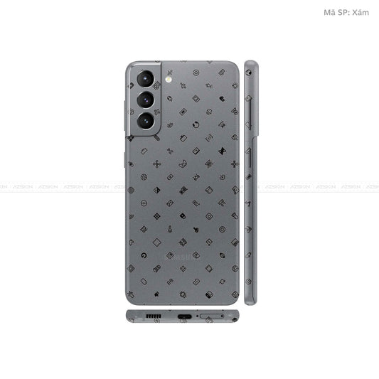 Dán Skin Galaxy S21 Series Vân ICON Xám | UVPT04
