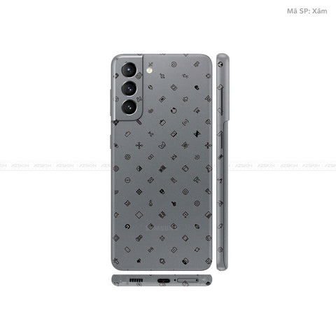 Dán Skin Galaxy S21 Series Vân ICON Xám | UVPT04