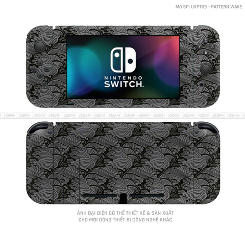 Dán Skin Máy Chơi Game Nintendo Switch Vân Pattern Wave Xám | UVPT09