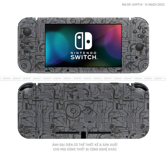 Dán Skin Máy Chơi Game Nintendo Switch Vân Vi Mạch 2023 Xám | UVPT14