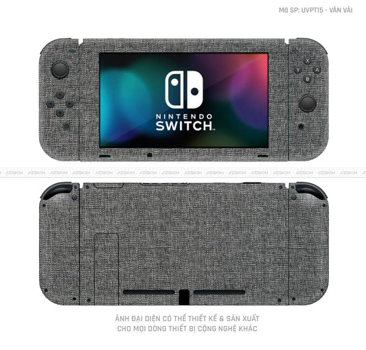 Dán Skin Máy Chơi Game Nintendo Switch Vân Vải Xám | UVPT15