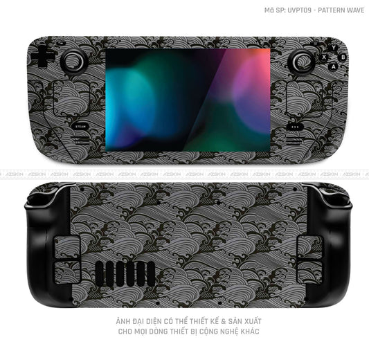 Dán Skin Máy Chơi Game Steam Deck Vân Pattern Wave Xám | UVPT09