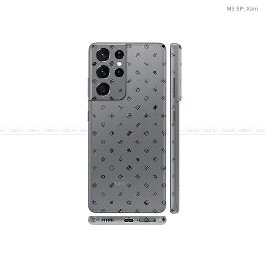 Dán Skin Galaxy S21 Series Vân ICON Xám | UVPT04