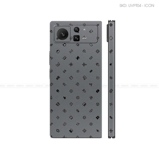 Dán Skin Điện Thoại Xiaomi Mix Fold Series Vân Nổi ICON Xám | UVPT04