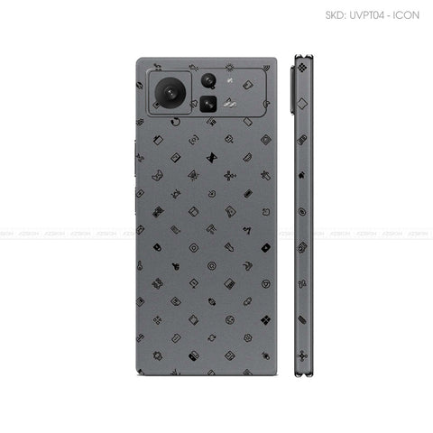 Dán Skin Điện Thoại Xiaomi Mix Fold Series Vân Nổi ICON Xám | UVPT04