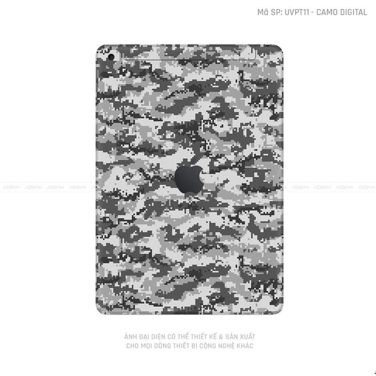 Dán Skin IPad Gen Series Vân Camo Digital Xám | UVPT11