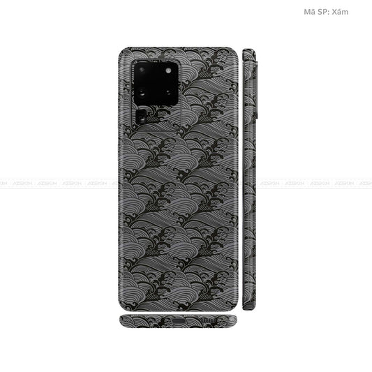 Dán Skin Galaxy S20 Series Vân Pattern Wave Xám | UVPT09
