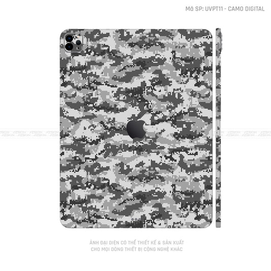 Dán Skin IPad Air Series Vân Camo Digital Xám | UVPT11