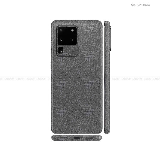 Dán Skin Galaxy S20 Series Vân Pattern AZ Xám | UVPT06