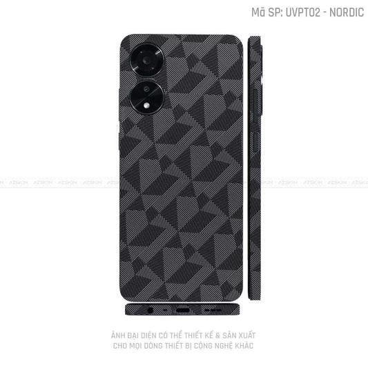 Miếng Dán Skin Điện Thoại OPPO A Series Vân Nổi Nordic Xám | UVPT02