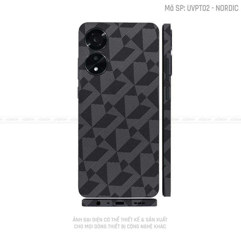 Miếng Dán Skin Điện Thoại OPPO A Series Vân Nổi Nordic Xám | UVPT02